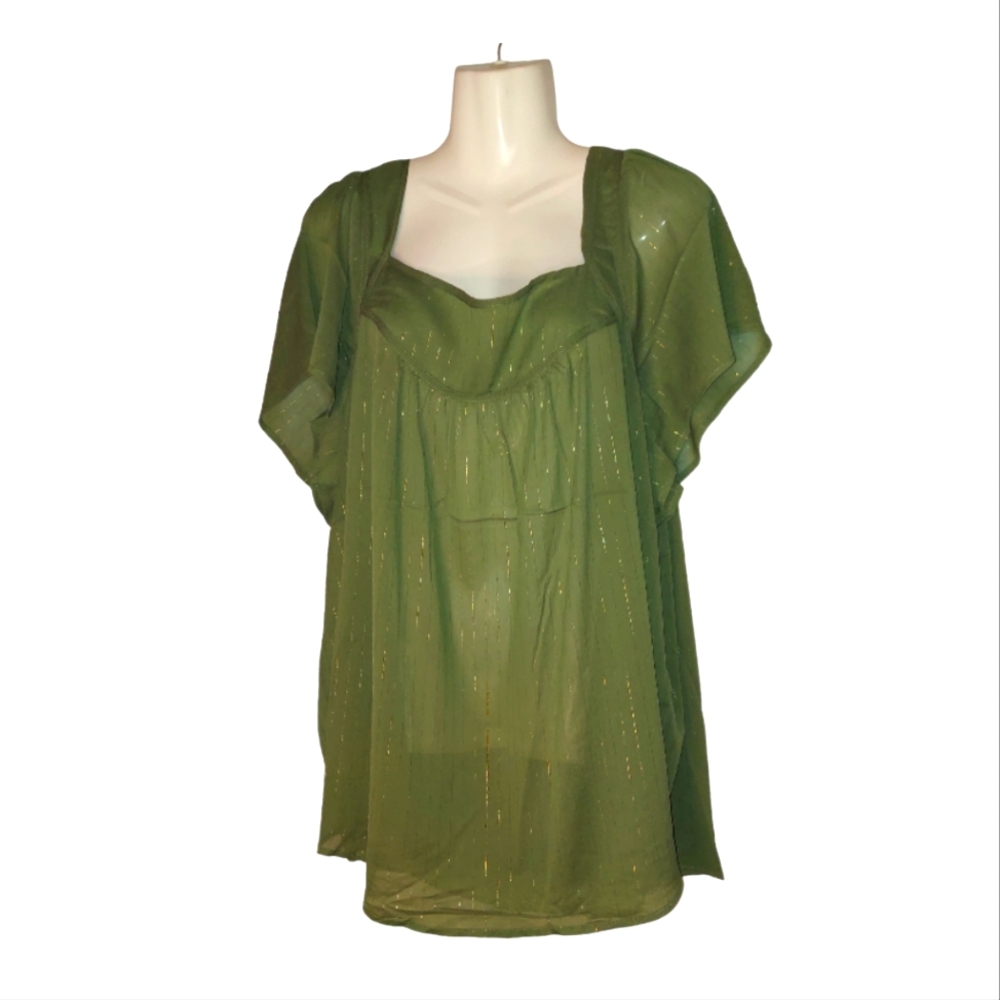 Torrid Crinkle Chiffon Flutter Sleeve Top 3X